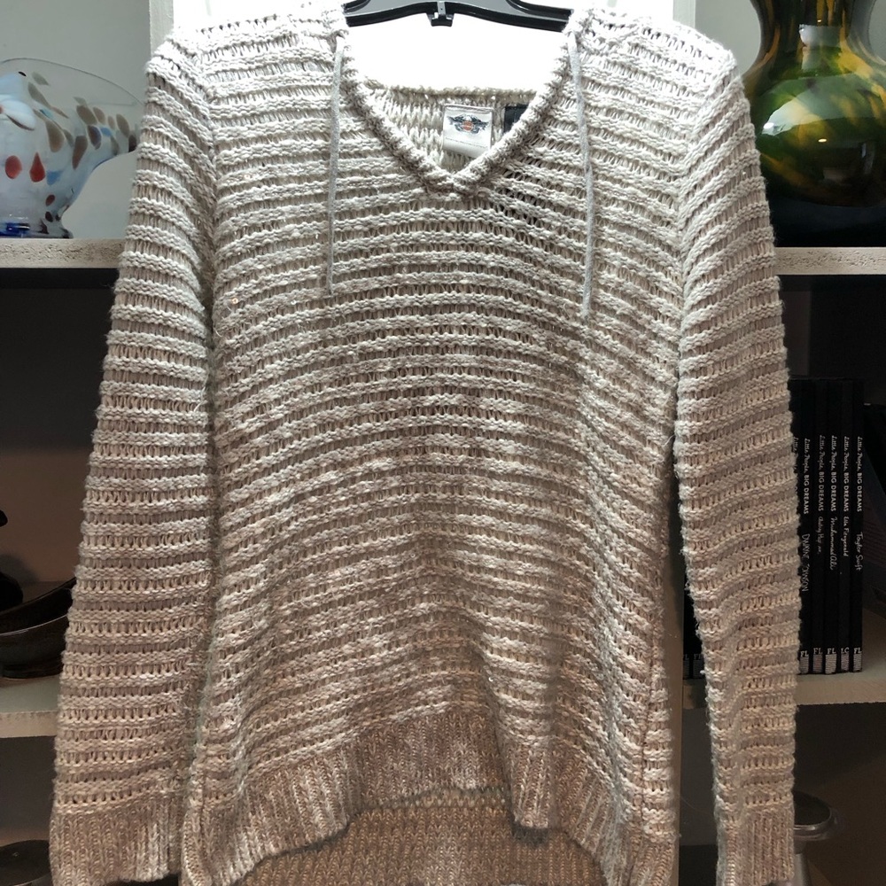 Cozy Gray Knit Harley Davidson Sweater